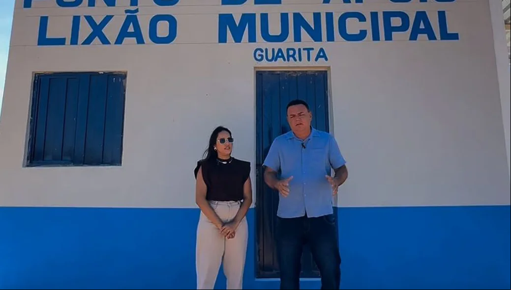 Prefeito Rogério Castro e a secretária municipal de Meio Ambiente, Ana Carla
