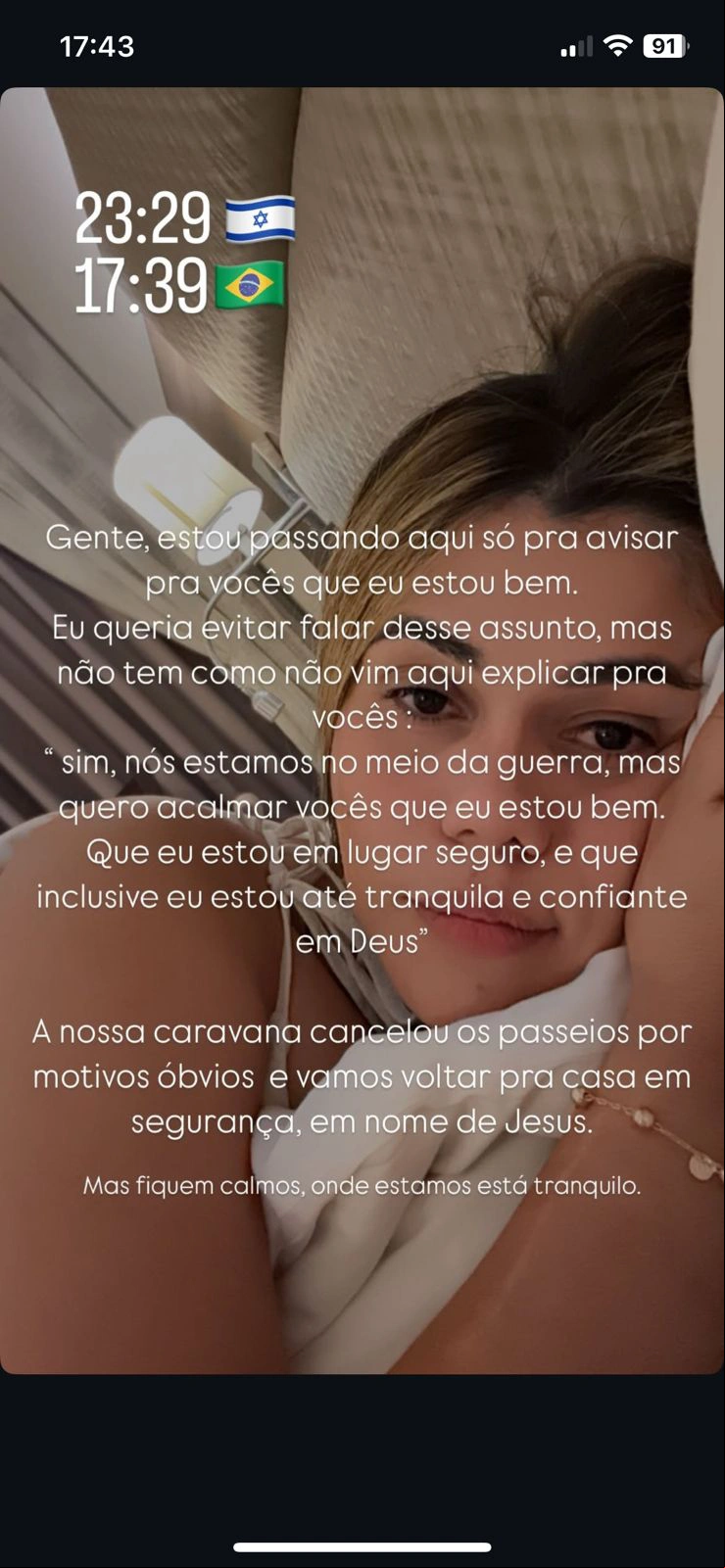 publicou a empresária nos stories do Instagram.