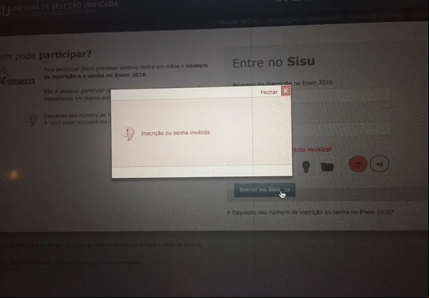 Site do Sisu apresenta problemas durante inscrições